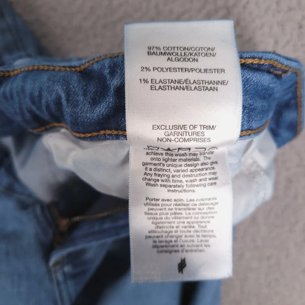 SILVER Jeans Size 22 Beau Slim Straight Girlfriend Distressed Denim 44x27